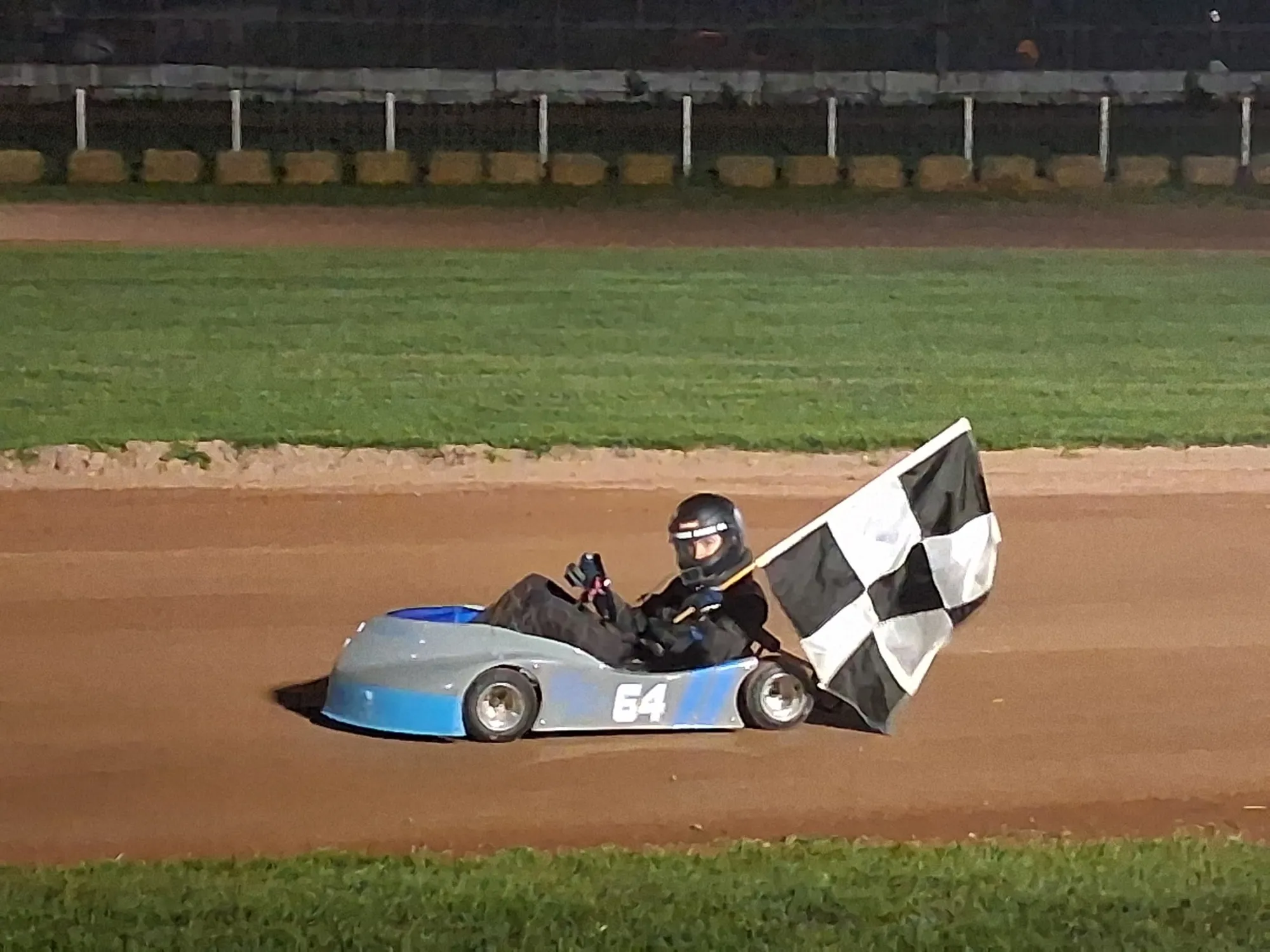 Flag lap on the Dodge County dirt